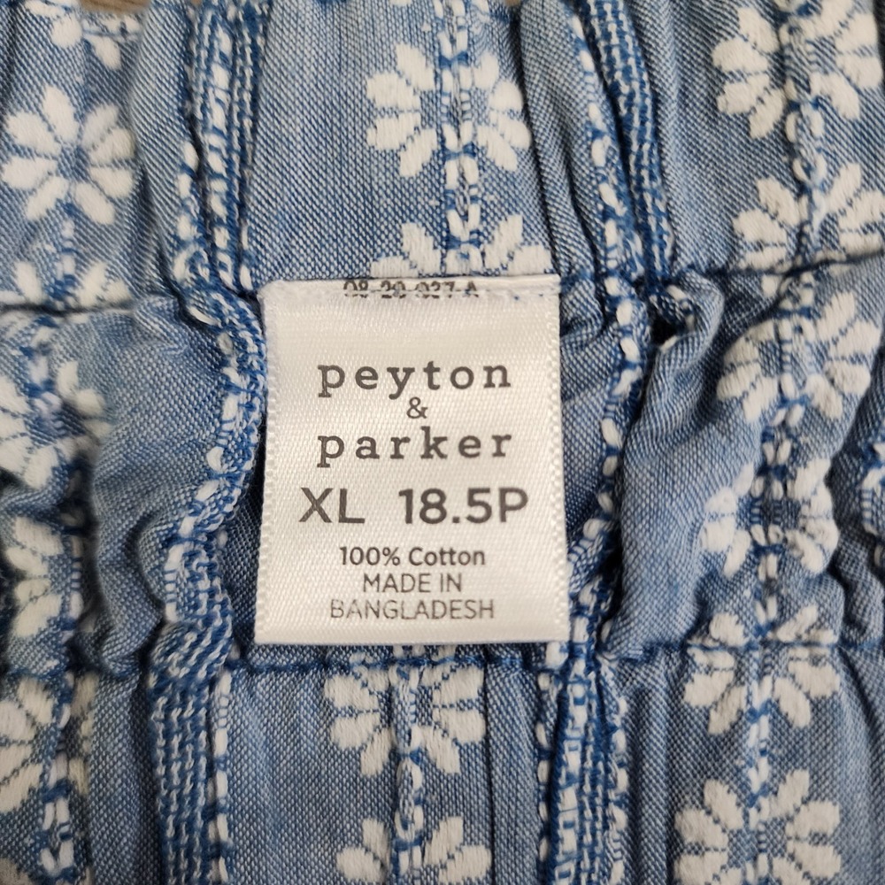 Peyton & Parker Women's Dress Size XL  Blue White Sleeves‎ Ruffle Packers - Picture 10 of 10